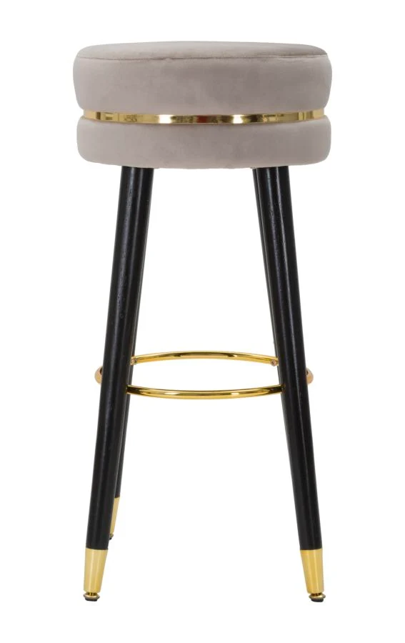 Scaun Bar Mauro Ferretti Paris Grigio/Gold Ø 35X74 cm, Argintiu/ Negru/ Auriu