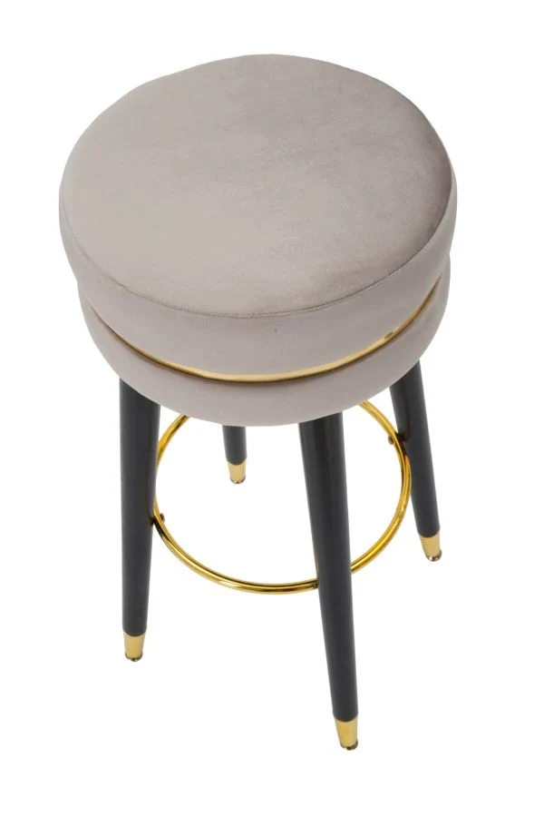 Scaun Bar Mauro Ferretti Paris Grigio/Gold Ø 35X74 cm, Argintiu/ Negru/ Auriu