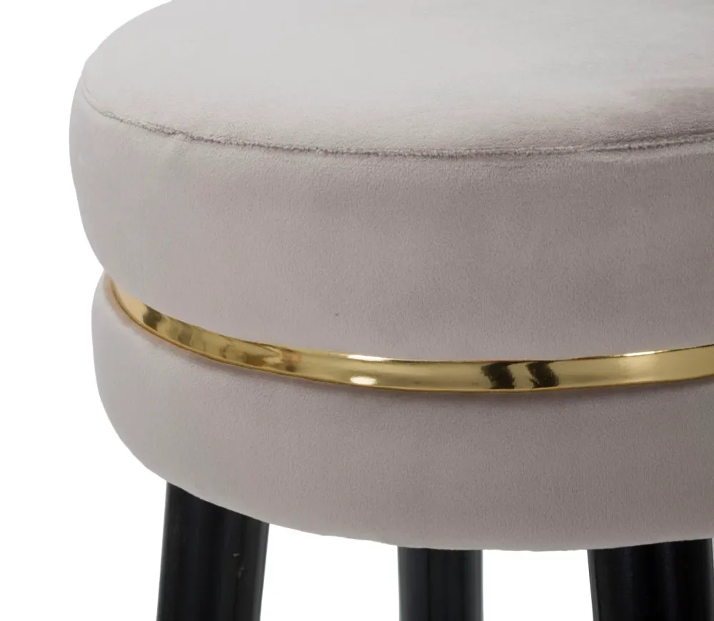 Scaun Bar Mauro Ferretti Paris Grigio/Gold Ø 35X74 cm, Argintiu/ Negru/ Auriu