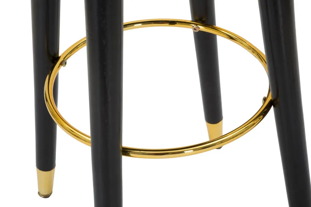 Scaun Bar Mauro Ferretti Paris Grigio/Gold Ø 35X74 cm, Argintiu/ Negru/ Auriu