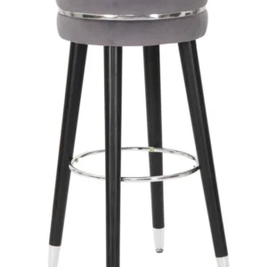 Scaun Bar Mauro Ferretti Paris Grigio/Silver Ø 35X74 cm, Gri/ Negru/ Argintiu