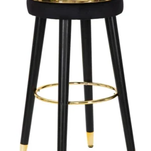 Scaun Bar Mauro Ferretti Paris Nero/Gold Ø 35X74 cm, Negru/ Auriu