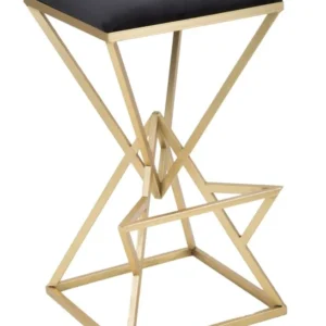 Scaun Bar Mauro Ferretti Piramid 40X40X75 cm, Auriu/ Negru