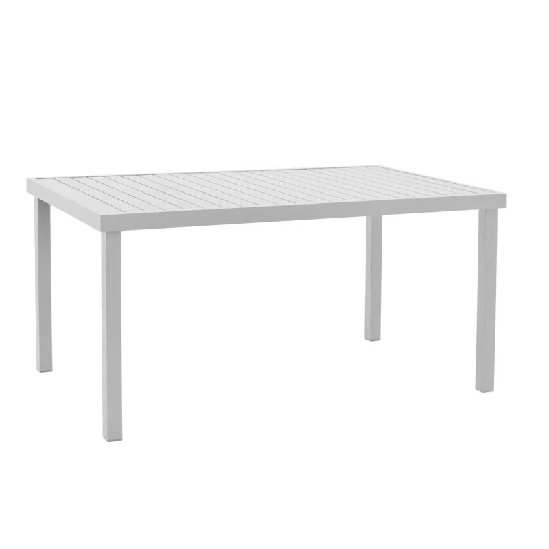 Set de 7 buc masa si scaune de gradina Kliton Savor aluminiu alb 150x80x74 cm