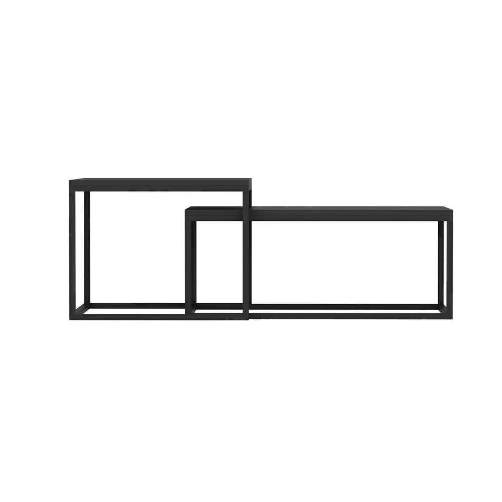 Set Masuta de Cafea Leka - Black, Negru, 60x45x47 cm