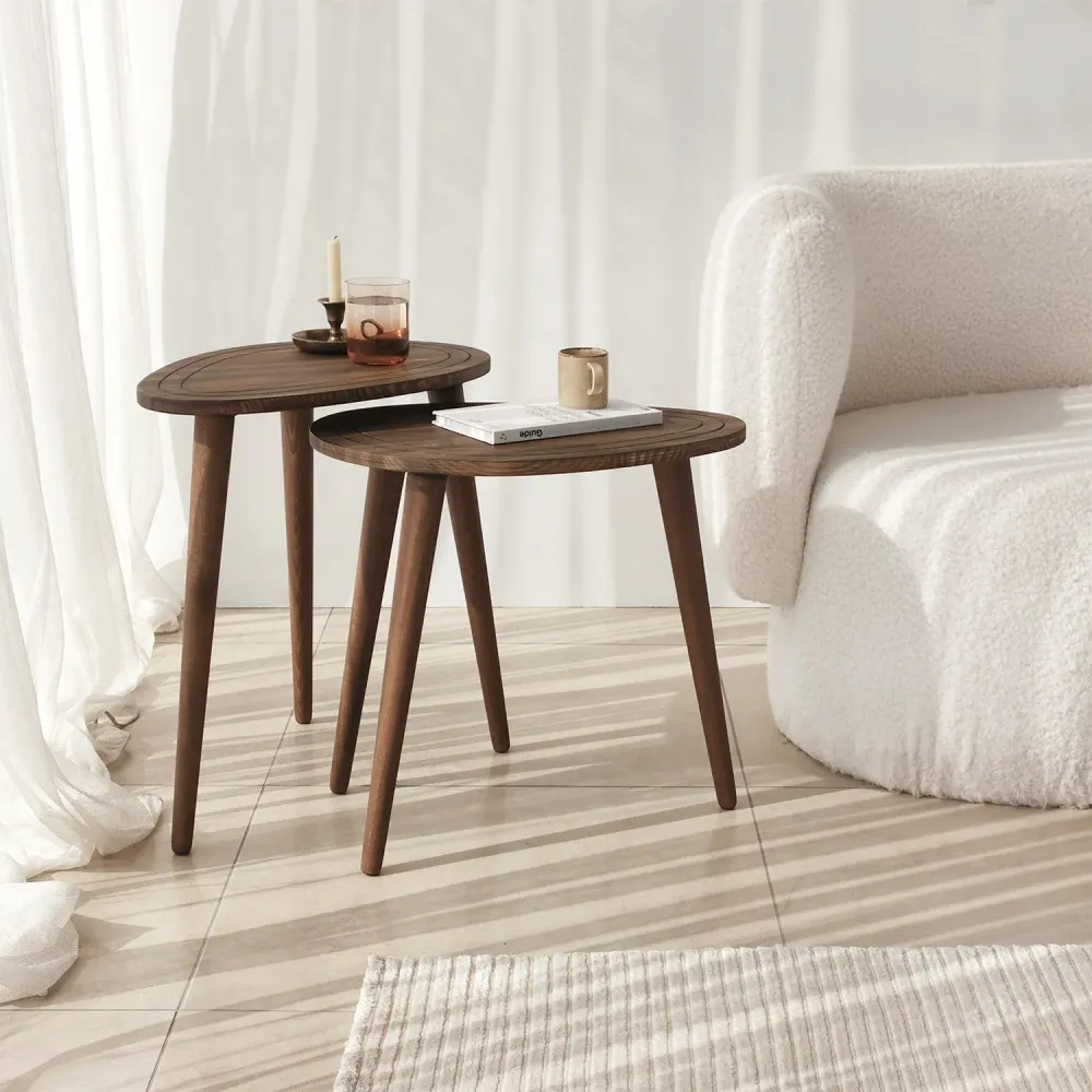 Set Masute (2 Bucati) Asi Home Sweet - Walnut, Nuc, 50x48x33/50x52x33cm
