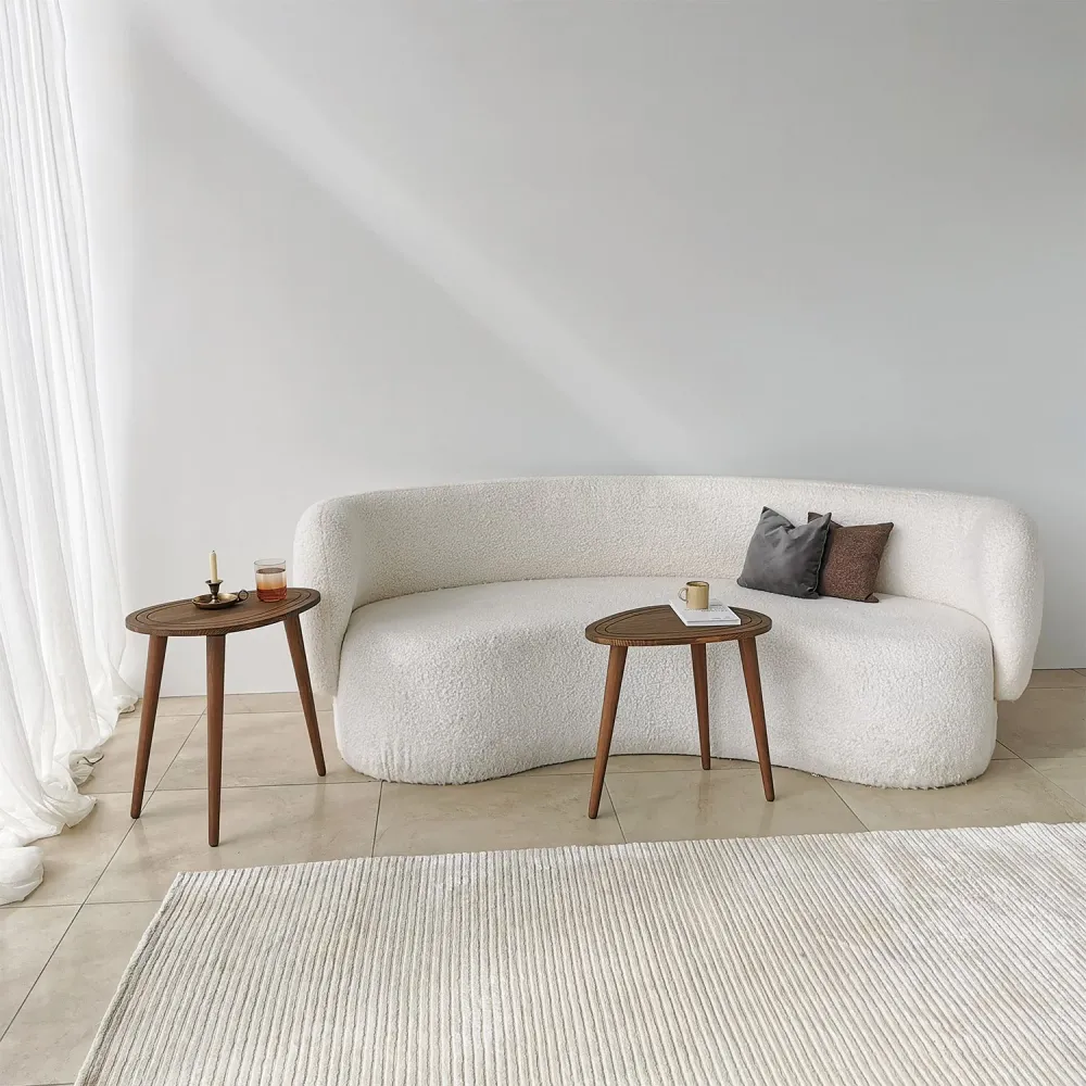 Set Masute (2 Bucati) Asi Home Sweet - Walnut, Nuc, 50x48x33/50x52x33cm