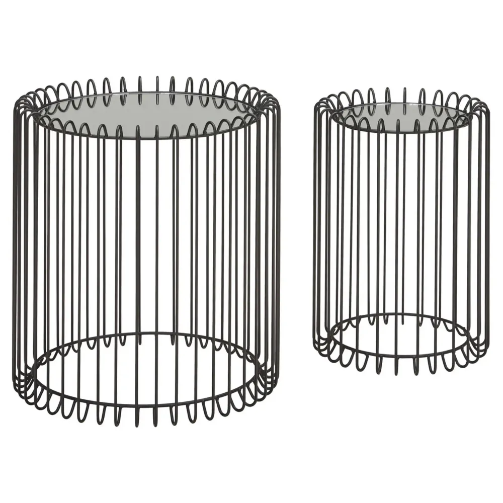 Set 2 masute cafea PIA, negru, metal