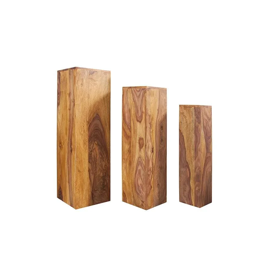 Set de 3 masute maro din lemn Pillar