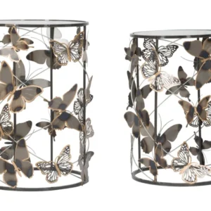 Set Masute Mauro Ferretti Farfalle, Set 2 Piese, 41,3X55-35X50,3 cm, Multicolor