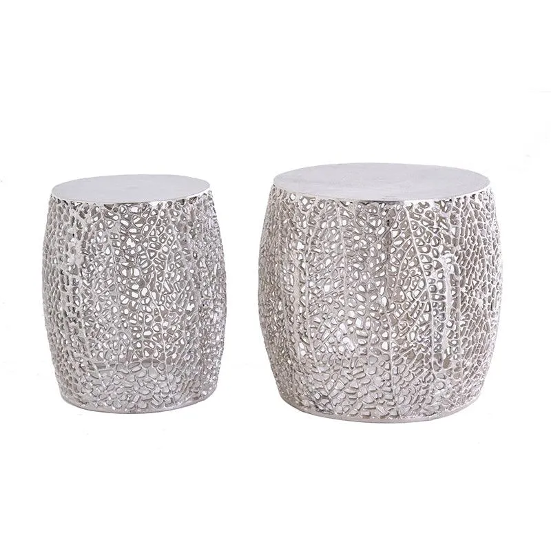 Set de 2 masute silver Leaf 40 cm Invicta Interior