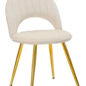 Set Scaune Mauro Ferretti Flex Crema, Set 2 Piese, 52X48X78 cm, Crem/Auriu