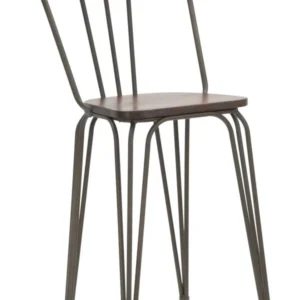 Set Scaune Mauro Ferretti Harlem 54X45X102, Set 2 Piese, Inaltime Sezut 61 cm, Natural /Gri Inchis