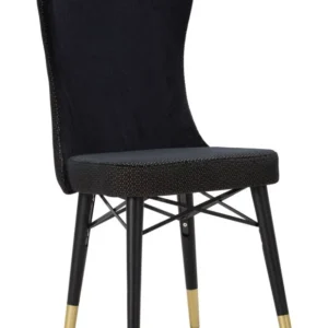 Set Scaune Mauro Ferretti Mimoza Black, Set 2 Piese, 40X65X99 cm, Negru/ Auriu