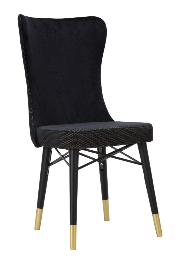 Set Scaune Mauro Ferretti Mimoza Black, Set 2 Piese, 40X65X99 cm, Negru/ Auriu