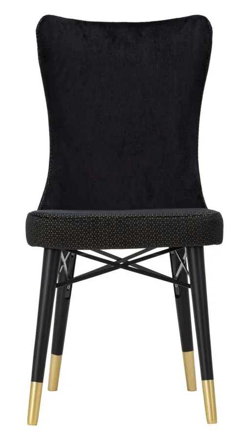 Set Scaune Mauro Ferretti Mimoza Black, Set 2 Piese, 40X65X99 cm, Negru/ Auriu