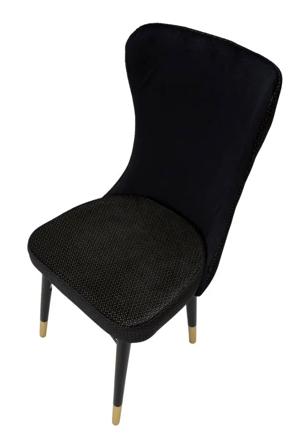 Set Scaune Mauro Ferretti Mimoza Black, Set 2 Piese, 40X65X99 cm, Negru/ Auriu