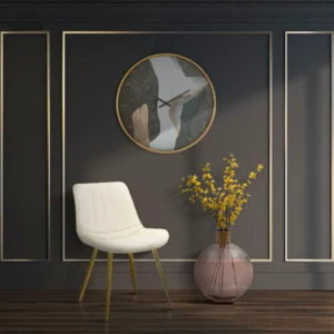 Set Scaune Mauro Ferretti Paris Crema/Gold, Set 2 Piese, 51X59X79 cm, Crem/Auriu