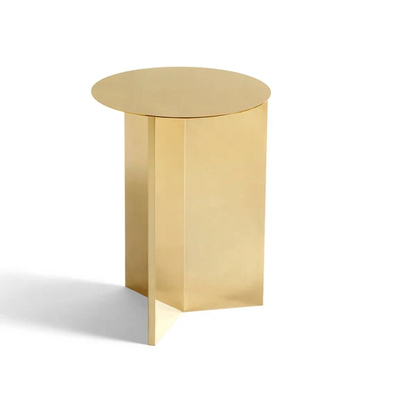 Slit round brass, măsuță ocazională înaltă