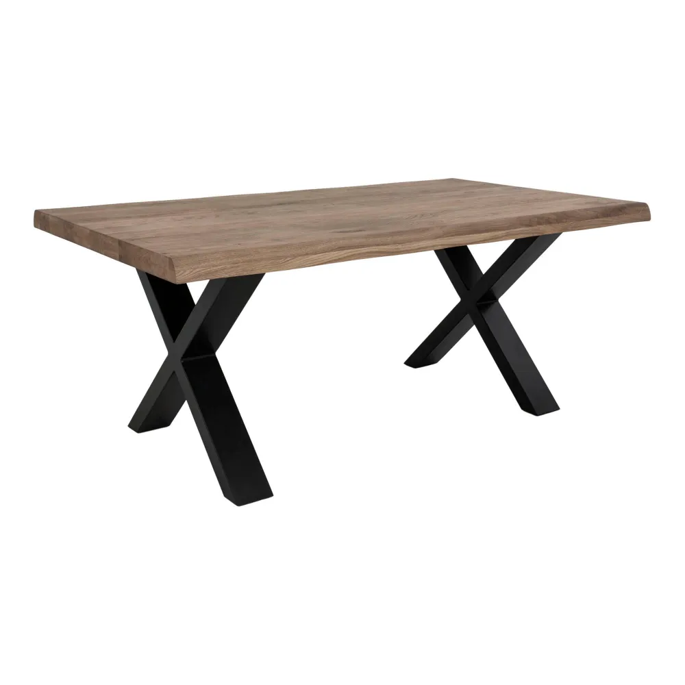 Toulon Masuta de cafea cu margine ondulata, stejar afumat, 70x120x50 cm
