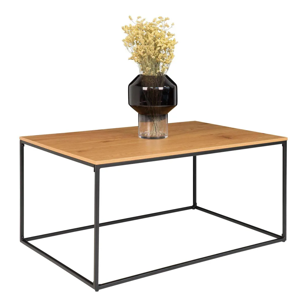Vita Masuta de cafea cu aspect de stejar, rama neagra 60x90x45 cm