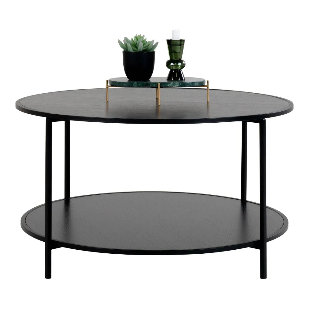 Vita Masuta de cafea neagra, rama neagra ø80x45 cm