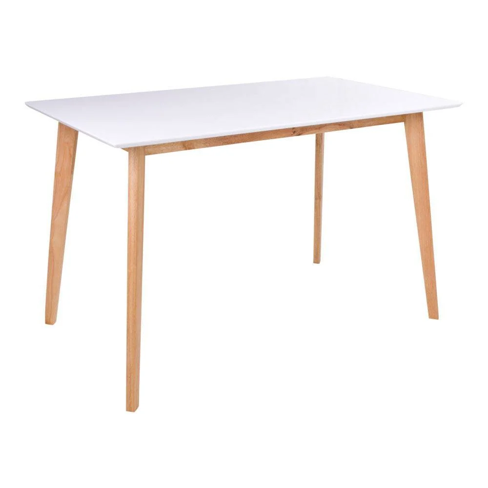 Vojens Masa de dining, alb si natur 70x120xh75 cm