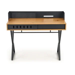 Birou B43, stejar/negru, 110x51x90 cm