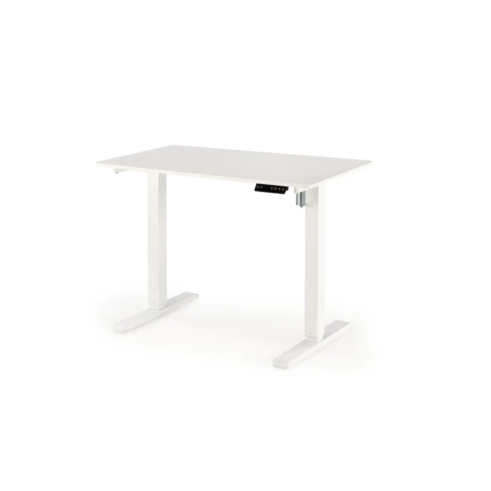 Birou B53, alb, PAL melaminat/metal, cu functie de reglare inaltimii, 105x56x73/118 cm