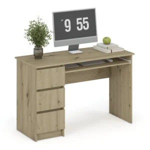 Birou CINO, stejar artisan, PAL laminat, 120x50x77 cm