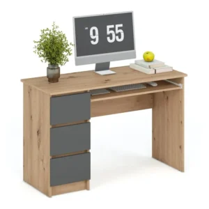Birou CINO, stejar artisan/gri grafit, PAL laminat, 120x50x77 cm