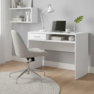 Birou NEPO PLUS, alb, PAL laminat, 100x59x76 cm