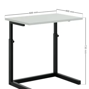 Birou Smart Laptop Reglabil, Alb, 40x60x43-73 cm