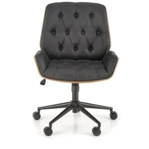 Scaun birou GAVIN, nuc/negru, piele ecologica, 60x65x90 cm