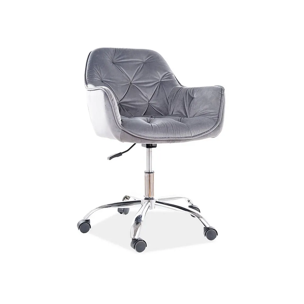 Scaun de birou gri q-190, stofa catifelata, 60x44x80 cm