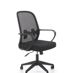 Scaun birou ORCANO, negru, stofa clasica/plastic, 62x65x101/111 cm