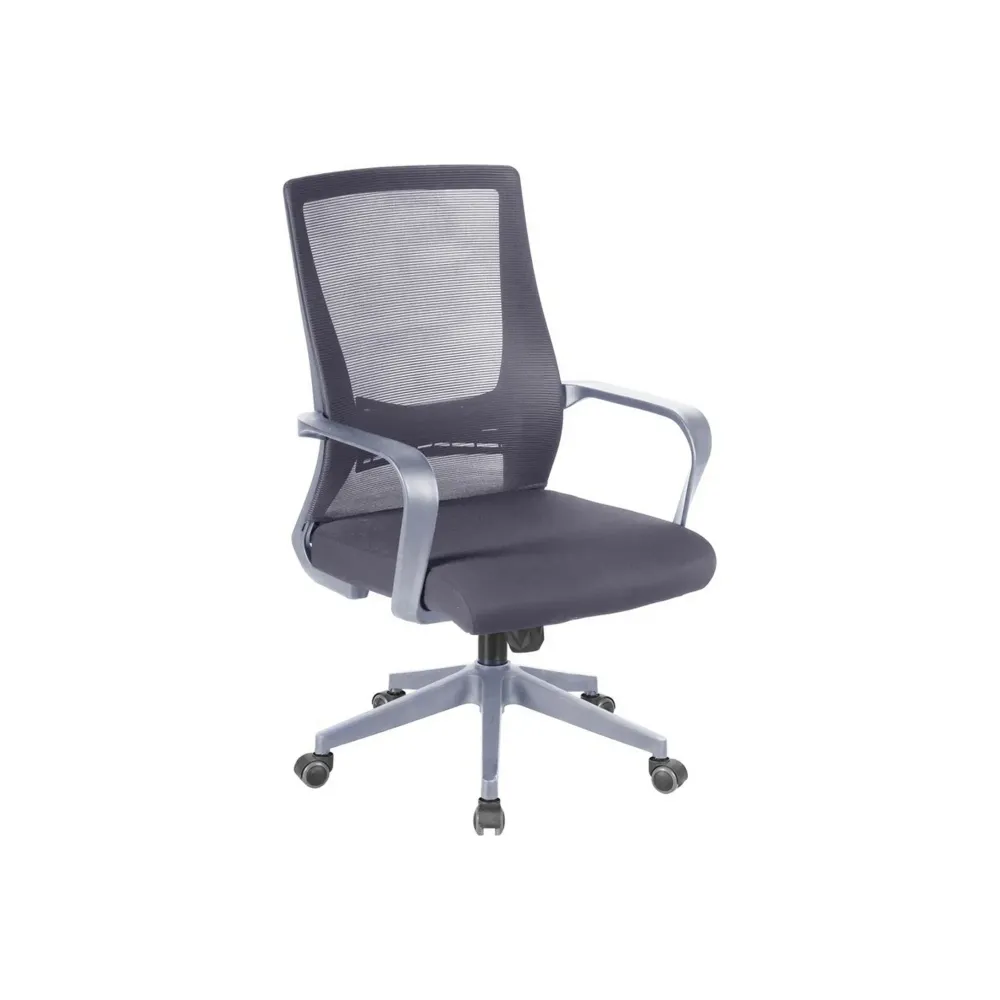 Scaun birou OZI, gri, stofa/plasa, 63x63x99/109 cm