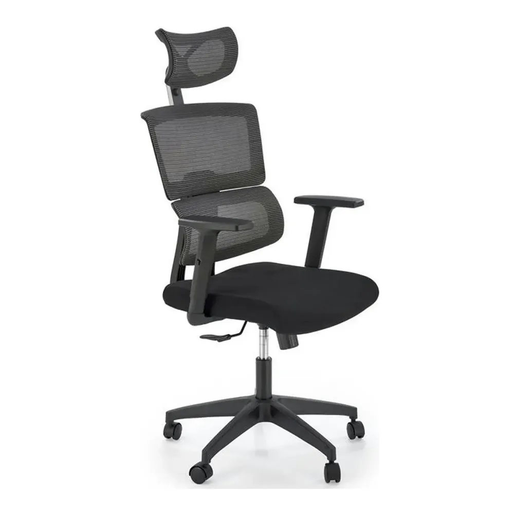 Scaun birou PABLO, negru/gri, stofa/plasa, 64x67x118/127 cm
