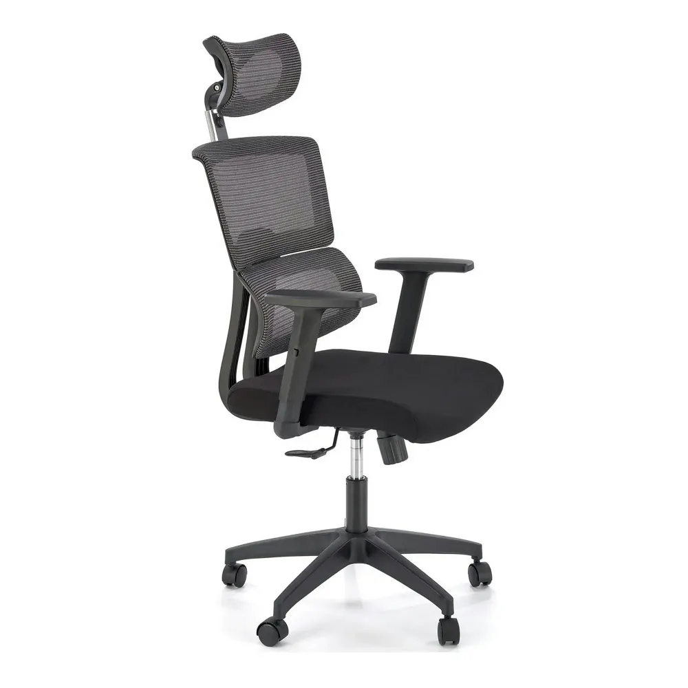 Scaun birou PABLO, negru/gri, stofa/plasa, 64x67x118/127 cm
