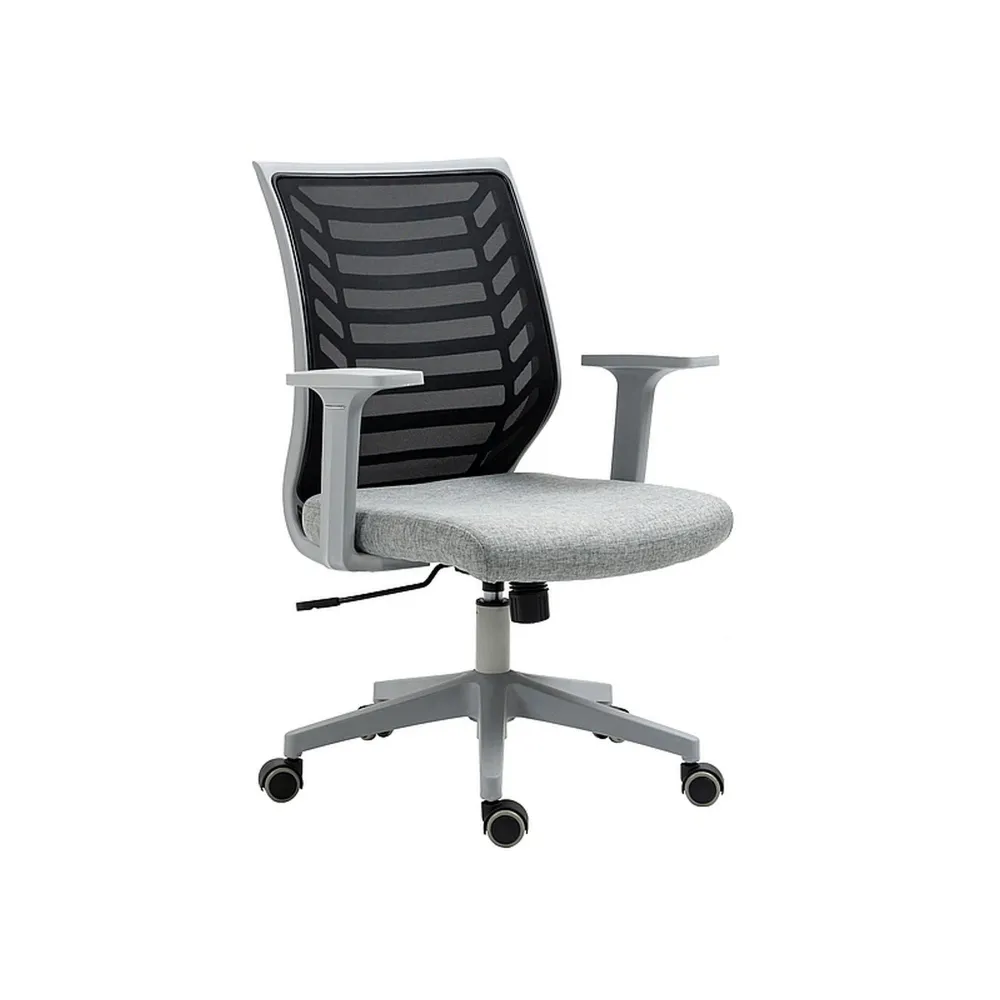 Scaun birou Q-320, gri/negru, stofa/plastic, 60x44x93/103 cm