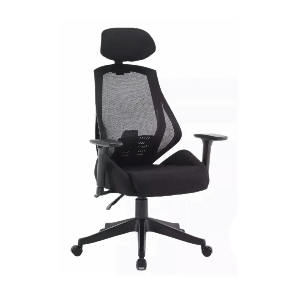 Scaun de birou Q-406 M, negru, stofa clasica/plasa, 67x52x102/110 cm