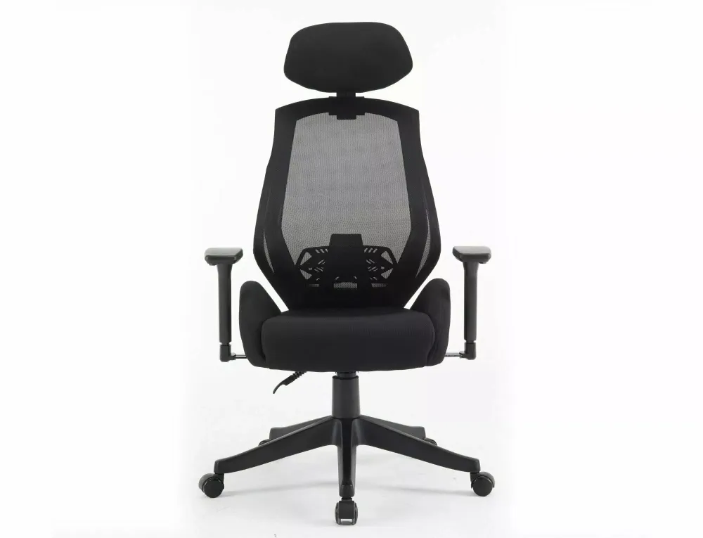 Scaun de birou Q-406 M, negru, stofa clasica/plasa, 67x52x102/110 cm
