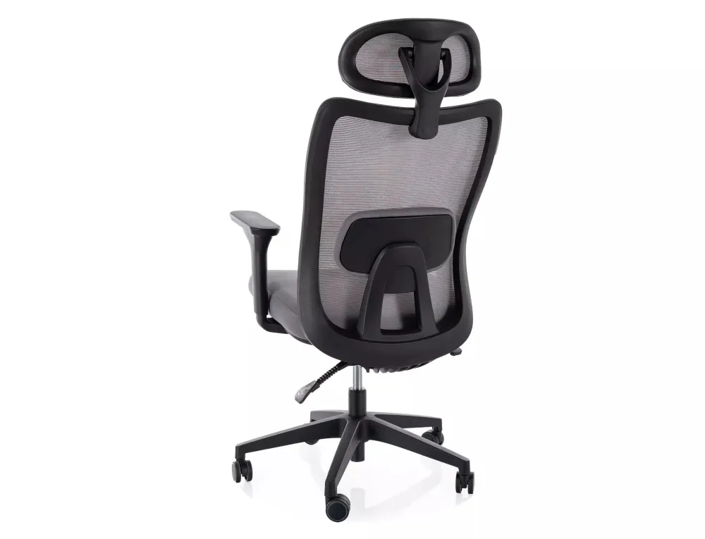Scaun de birou Q-724 H, gri, stofa clasica/plasa, 62x49x112/122 cm