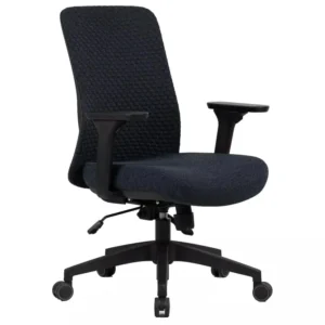 Scaun de birou Q-744, negru, stofa clasica/plasa, 62x50x91/101 cm