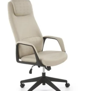 Scaun birou RAZOR, bej/negru, piele ecologica, 66x73x116-124 cm