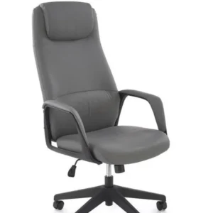 Scaun birou RAZOR, gri/negru, piele ecologica, 66x73x116-124 cm