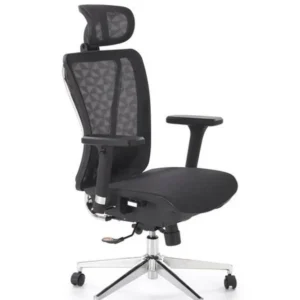 Scaun birou VIXEN, negru/crom, stofa clasica/metal, 68x65x117/125 cm