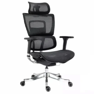 Scaun de birou WINNER LUX, negru/crom, plasa/metal, 64x51x114 cm