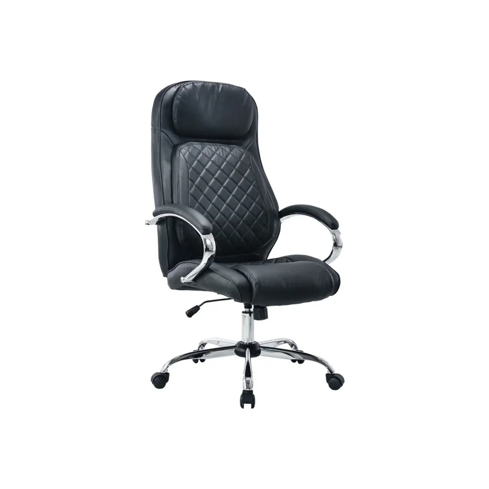 Scaun birou XAVI, negru, piele ecologica, 66x70x119/128 cm