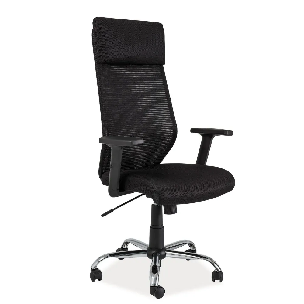 Scaun ergonomic cu brate negru Q-211, inaltime reglabila, 69X46X115/124